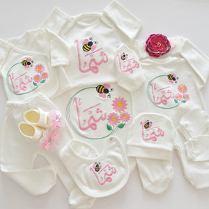 Daisy Bee Embroidery Baby Girl Set