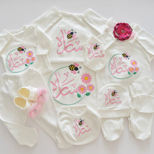 Daisy Bee Embroidery Baby Girl Set