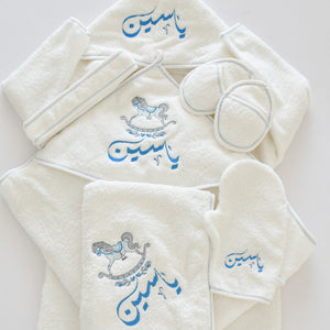 Personalised Baby Bathrobe Set