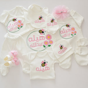 Daisy Bee Embroidery Baby Girl Set