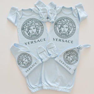 Versace Baby Gown with Knotted Hat