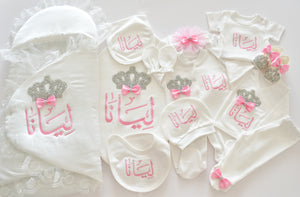 Princess Baby Girl Embroidered Set
