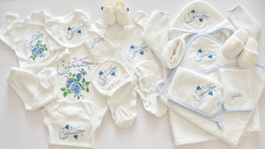Roses Embroidery Baby Boy Set