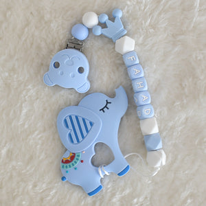 Personalised Silicone Pacifier Clip with Baby Name 