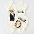Qatari Teddy Baby Romper, Hat & Pacifier Clip with Baby Name