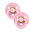 BIBS Colour Latex Baby Pacifier 2-Pack Pink/Pink