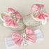Crown Charm Satin Bow Baby Shoes