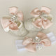 Crown Charm Satin Bow Baby Shoes - Tianoor