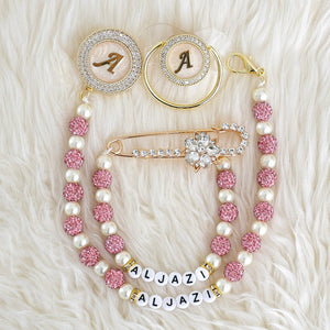 Initial Crystal Glam Pacifier & Personalised Clip Set - Tianoor