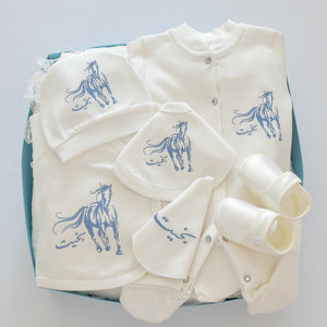 Arabian Horse Baby Boy Coming Home Embroidered Set