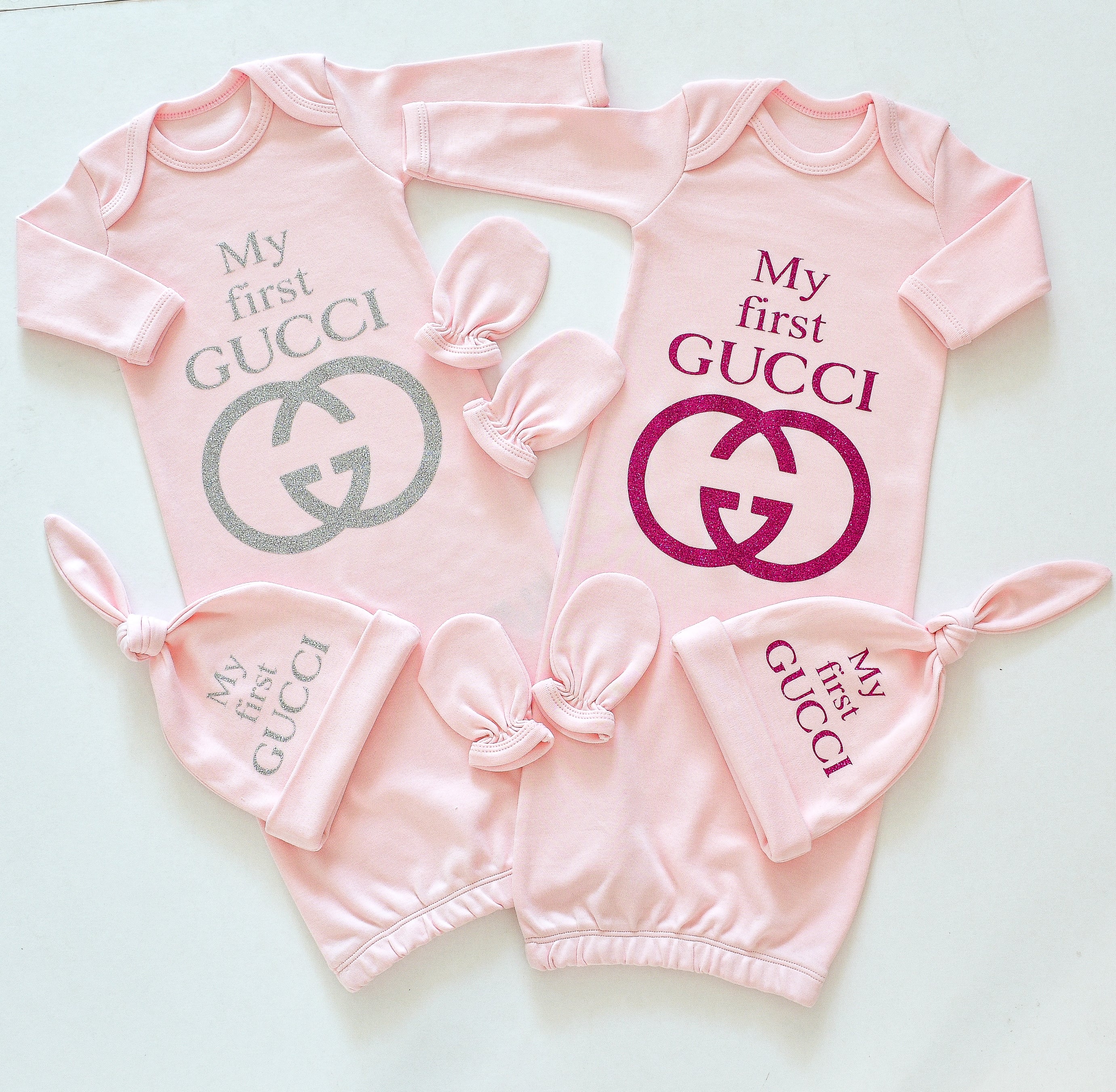 My First Gucci Baby Gown with Knotted Hat – Tianoor My First Gucci Baby Gown with Knotted Hat – Tianoor