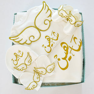 Baby Angel Embroidered Set with Baby Name - Tianoor