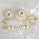 Baby Initial Crystal Glam Pacifier & Personalised Clip Set - Tianoor